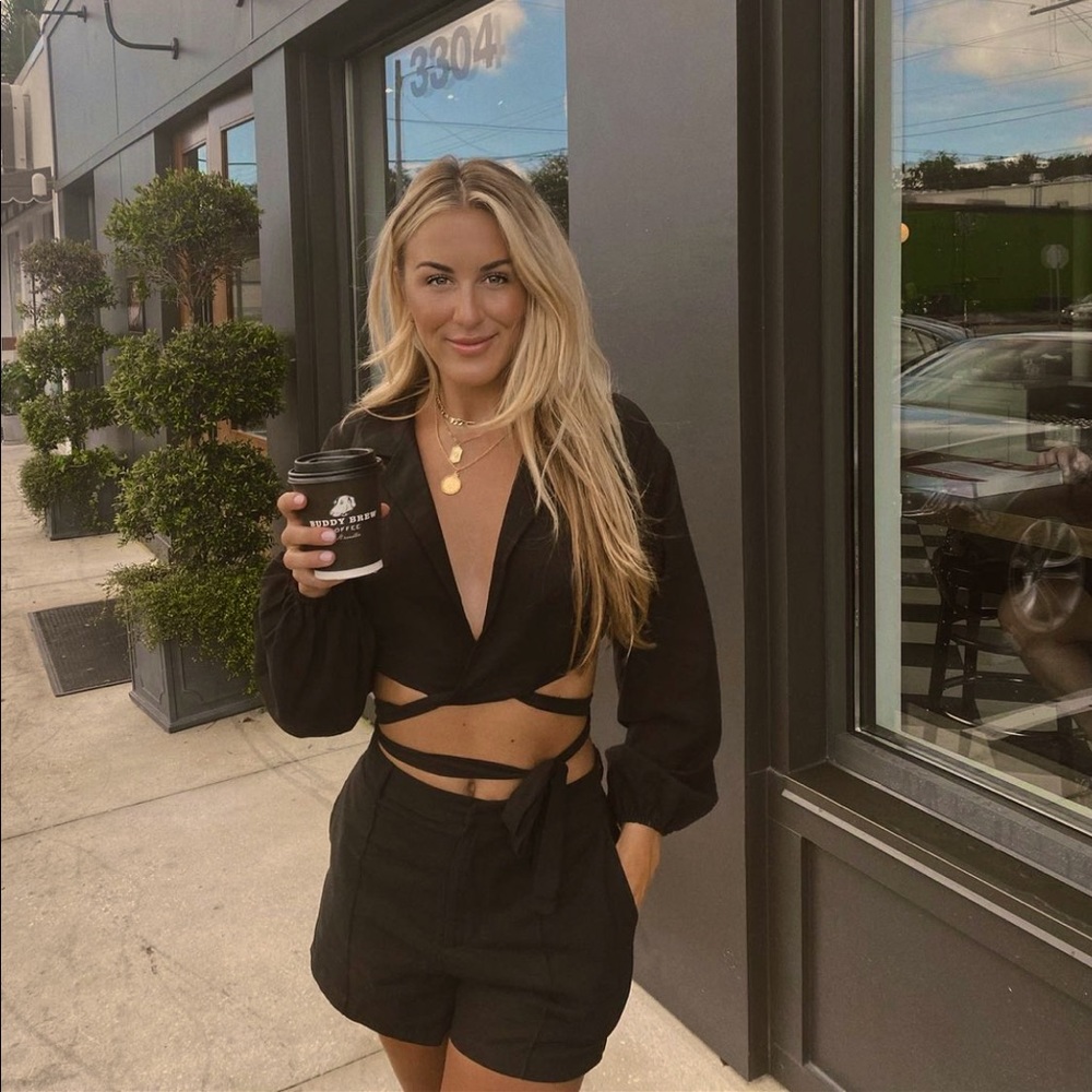 LELIS COLLECTION “Hit The Dance Floor” Black Crop Top & Matching Short Set S/M